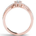 Rose Gold Bypass Engagement Ring with 1/2ct of Dazzling Diamonds by Yaffie