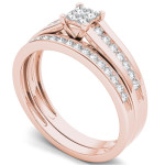 Rose Gold Diamond Engagement Ring with One Band - Yaffie 1/2ct TDW Classic