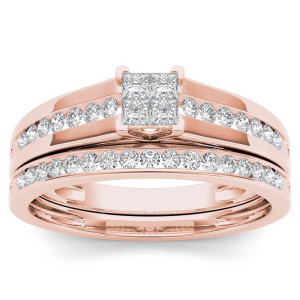 Rose Gold Diamond Engagement Ring with One Band - Yaffie 1/2ct TDW Classic