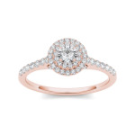 Double the Sparkle with Yaffie Rose Gold Diamond Halo Engagement Ring
