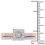 Rock the Finger: Yaffie Rose Gold Diamond Halo Engagement Set with One Band - 1/2ct TDW
