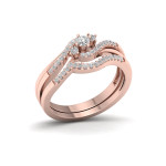 Rose Gold Diamond Bypass Bridal Set with 1/3ct TDW by Yaffie