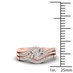 Rose Gold Diamond Bypass Bridal Set with 1/3ct TDW by Yaffie