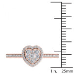 Dazzling Yaffie Halo Diamond Engagement Ring in Rose Gold with 1/4ct.