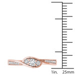 Rose Gold Diamond Bypass Engagement Ring with 1/5ct TDW Cluster