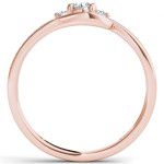 Yaffie Sparkling Rose Gold Diamond Ring with Bypass Cluster