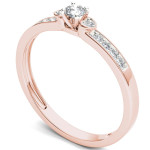 Rose Gold Diamond Engagement Ring with a Classic Twist, 1/5ct TDW
