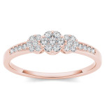Sparkling Yaffie Rose Gold Engagement Ring with 1/5ct of Dazzling Diamond Clusters.
