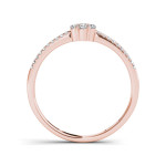 Rose Gold Diamond Cluster Ring by Yaffie, featuring 1/5ct Total Diamond Weight for a fashionable touch.