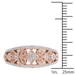 Chic Yaffie Rose Gold Ring with 1/5ct TDW Diamond for Fashionable Engagement
