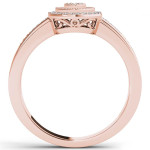 Rose Gold Diamond Engagement Ring with 1/6ct Total Diamond Weight and Halo Accent by Yaffie
