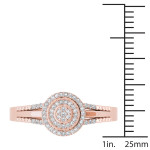 Sparkling Yaffie Rose Gold Ring with Brilliant 1/6ct TDW Diamond Halo perfect for Engagement