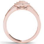 Sparkling Yaffie Rose Gold Ring with Brilliant 1/6ct TDW Diamond Halo perfect for Engagement
