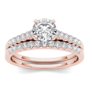 Rose Gold Diamond Engagement Set with a Timeless 1ct TDW