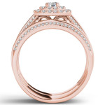 Double the Love with Yaffie Rose Gold 1ct TDW Diamond Engagement Ring and Band!