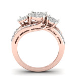 Rose Gold 1ct TDW Yaffie Two-Stone Diamond Ring