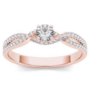 Elegantly designed, Yaffie Rose Gold Split-Shank Engagement Ring features a stunning 2/5ct TDW Diamond for a timeless and sophisticated look.
