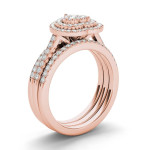 Rose Gold Heart Cluster Bridal Set with 3/4ct TDW from Yaffie