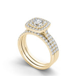 Yaffie 1.5 ct TDW Diamond Halo Engagement Ring in White Gold