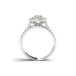 Yaffie 1.5 ct TDW Diamond Halo Engagement Ring in White Gold