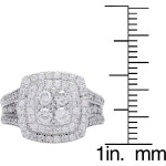 Yaffie Double Halo Ring with 1.5ct TDW Diamonds in White Gold