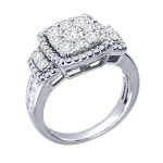 Multi-Faceted Yaffie Diamond Ring in White Gold with 1.5 ct Total Diamond Weight