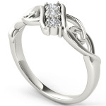 Anniversary Ring with Three Dazzling Diamonds and White Gold from Yaffie, Featuring 1/10ct TDW
