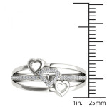 Heart Fashion Ring with Split Shank and 1/10ct TDW in Yaffie White Gold