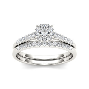 Bridal Ring Set with 1/2ct TDW Diamonds in Yaffie White Gold