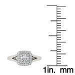 Dazzling Yaffie White Gold Double Halo Engagement Ring with 1/2ct TDW Diamonds