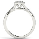 Sparkling 1/2ct TDW Diamond Halo Engagement Ring in Beautiful White Gold - Yaffie