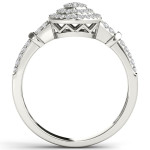 Sparkling Yaffie Double Halo Engagement Ring with 1/4ct TDW Diamond Cluster in White Gold