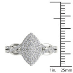 Yaffie Sparkling White Gold Halo Engagement Ring with 1/4ct TDW Diamonds