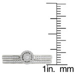 Sparkling Yaffie 14K White Gold Single Halo Bridal Ring Set with 0.25ctw Diamonds