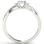 Diamond-trimmed Yaffie White Gold Ring for Engagement with a Three-Stone Charm