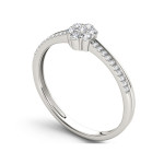 Sparkling Yaffie Cluster Ring with 1/5ct TDW Diamond in White Gold