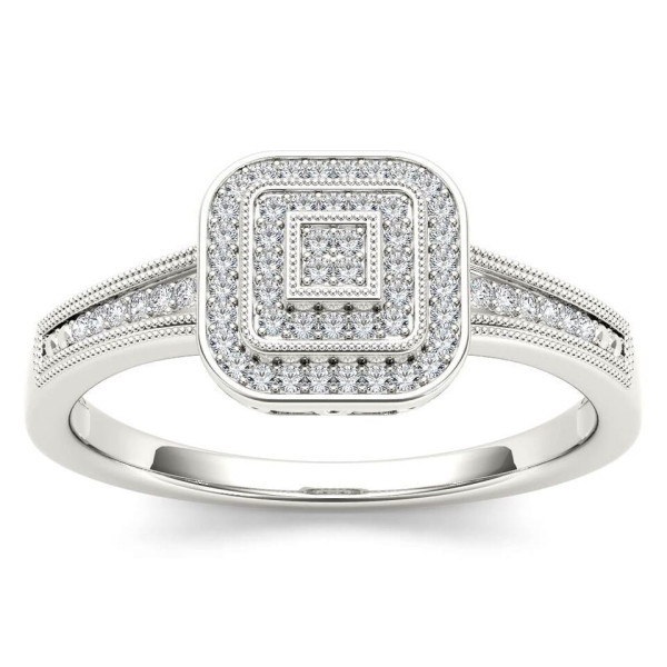 Sparkling Love: Yaffie White Gold Diamond Double Halo Ring