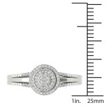 Yaffie 1/6ct TDW Diamond Halo Engagement Ring in White Gold