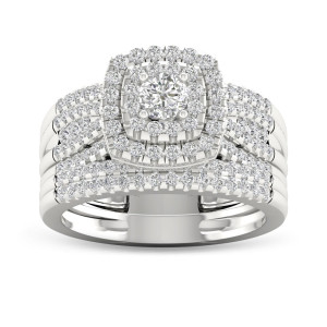 Yaffie White Gold Diamond Bridal Set Ring (1ct TDW)
