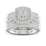 White Gold Yaffie Bridal Set Ring with 1ct TDW Diamonds