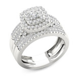Yaffie White Gold Diamond Bridal Set Ring (1ct TDW)