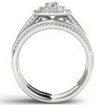 Double the diamonds, double the love: Yaffie 1ct TDW White Gold Engagement Ring with Two Bands.