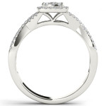 Engage in elegance with Yaffie White Gold Diamond Halo Ring featuring 2/5ct TDW and a unique Split Shank design.
