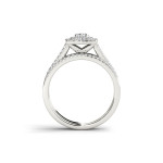 Diamond Double Halo Engagement Ring Set with 3/4ct TDW in White Gold by Yaffie