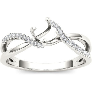 White Gold Diamond Semi Mount Engagement Ring - Custom Made By Yaffie™
