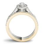 White and Gold Diamond Halo Engagement Ring Set with 1/2 ct TDW by Yaffie
