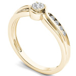 Sparkling Yaffie Gold Cluster Engagement Ring with 1/10ct TDW Diamond Bypass