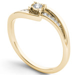 Golden Bypass Diamond Engagement Ring with 1/10 ct of TDW by Yaffie