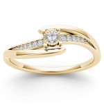 Golden Bypass Diamond Engagement Ring with 1/10 ct of TDW by Yaffie