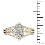 Gold Marquise-Framed Diamond Cluster Engagement Ring by Yaffie - 1/2ct TDW
